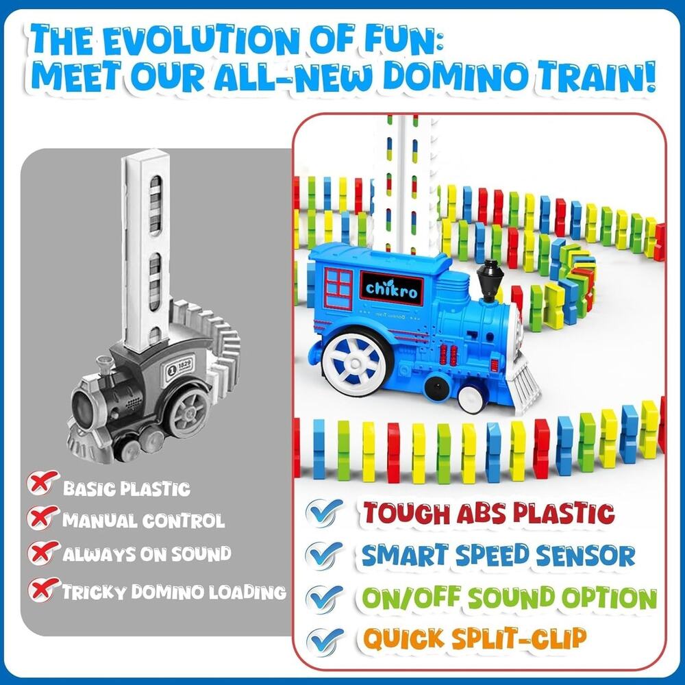 Domino Train Toys Games for Kids - Automated Dominoes-Placing Model Train for To - Picture 3 of 6
